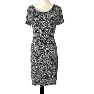 George | Tie Waist Short Sleeve Dress | Black & White, Size: XS